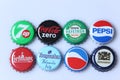 Caps of beer and beverage Royalty Free Stock Photo