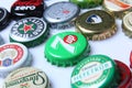 Caps of beer and beverage Royalty Free Stock Photo