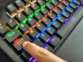 CAPS LOCK button on backlit keyboard. Royalty Free Stock Photo