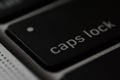 Caps Lock is a button on a computer keyboard that causes all letters of bicameral scripts to be generated in capital letters Royalty Free Stock Photo