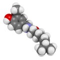 Capsaicin chili pepper molecule. Used in food, drugs, pepper spray, etc. Atoms are represented as spheres with conventional color