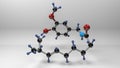 Capsaicin molecule structure illustration. Royalty Free Stock Photo