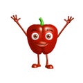 Capsicum character with happy pose