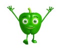 Capsicum character with happy pose