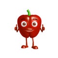 Capsicum character with thumbs up pose