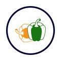 Capsicum, green, vegetable, fruits, capsicum vegetable icon