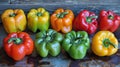 Capsicum Mix Color, Bell Pepper Misticanza . Generative Ai Royalty Free Stock Photo