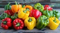 Capsicum Mix Color, Bell Pepper Misticanza . Generative Ai Royalty Free Stock Photo