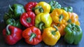 Capsicum Mix Color, Bell Pepper Misticanza . Generative Ai Royalty Free Stock Photo