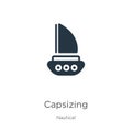 Capsizing icon vector. Trendy flat capsizing icon from nautical collection isolated on white background. Vector illustration can