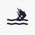 capsizing transparent icon. capsizing symbol design from Nautical collection.