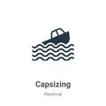 Capsizing vector icon on white background. Flat vector capsizing icon symbol sign from modern nautical collection for mobile