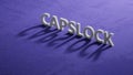 CapsLock.3D illustration of shadow of 3d charcaters.close up of shadow of 3d charcaters Royalty Free Stock Photo