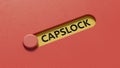 CapsLock.3D illustration of slide switch spelling., Royalty Free Stock Photo