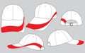Baseball Cap Design Vector White / Red Royalty Free Stock Photo