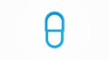 capsul red pill realistic icon. 3d line vector illustration. Top view