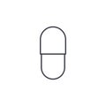 Capsul red pill thin line icon. Linear vector symbol