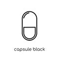 Capsule black and white variant icon. Trendy modern flat linear