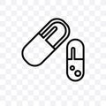 Capsule black and white variant vector linear icon isolated on transparent background, Capsule black and white variant transparenc