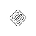 Capsule blister pack outline icon