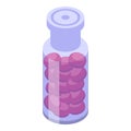 Capsule bottle icon isometric vector. Drink medical detox