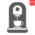 Capsule coffee machine glyph icon