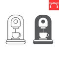 Capsule coffee machine line and glyph icon