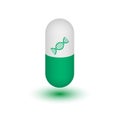 The capsule with the DNA icon. Royalty Free Stock Photo