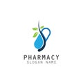 Capsule Drug vector logo creative for Pharmacy Graphic design Royalty Free Stock Photo