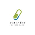 Capsule Drug vector logo creative for Pharmacy Graphic design Royalty Free Stock Photo