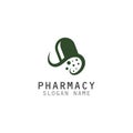 Capsule Drug vector logo creative for Pharmacy Graphic design Royalty Free Stock Photo