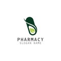 Capsule Drug vector logo creative for Pharmacy Graphic design Royalty Free Stock Photo