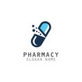 Capsule Drug vector logo creative for Pharmacy Graphic design Royalty Free Stock Photo