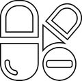 Capsule, drugs, medicine, pill outline icon