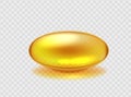 Capsule with golden omega acid oil. Organic health for blood vessels and liver cosmetic for skin and hair.