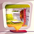 Capsule hotel or pod hostel vector illustration