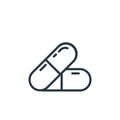 capsule icon vector from healthcare concept. Thin line illustration of capsule editable stroke. capsule linear sign for use on web