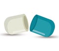 Capsule medicine open design Royalty Free Stock Photo