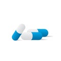 Capsule medicine white and blue illustration vector on white