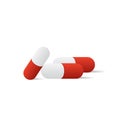 Capsule medicine white and red illustration vector on white