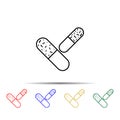 capsule multi color style icon. Simple thin line, outline of sciense icons for ui and ux, website or mobile application
