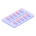 Capsule pack icon, isometric style Royalty Free Stock Photo