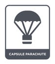 capsule parachute icon in trendy design style. capsule parachute icon isolated on white background. capsule parachute vector icon Royalty Free Stock Photo