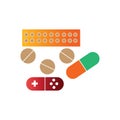 Capsule pill icon, drug dispensary. vector design