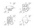 Capsule pill, Recovery hdd and 360 degrees icons set. Face scanning sign. Vector Royalty Free Stock Photo