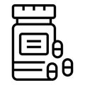 Capsule pills jar icon outline vector. Medicine pill Royalty Free Stock Photo