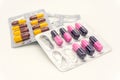 Capsule pills on white Royalty Free Stock Photo
