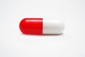 Capsule pills. White and red pills Royalty Free Stock Photo