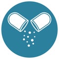 Capsule powder white glyph with color background vector icon which can easily modify or edit