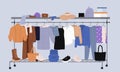 Capsule wardrobe on racks